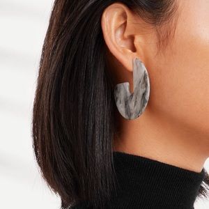 Flat Acrylic Half Moon Earrings
